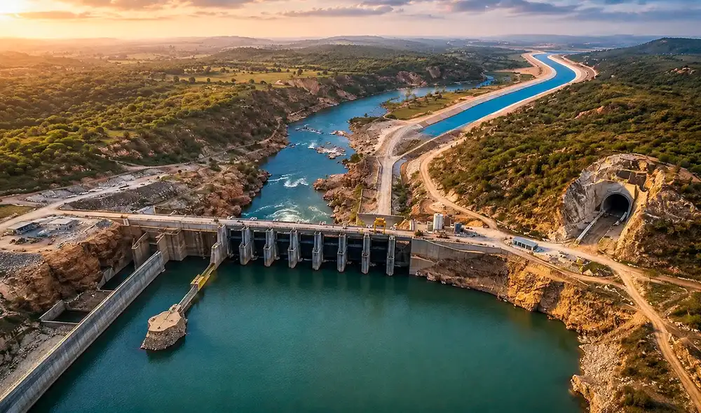 La megaobra india, que incluye un canal de 221 kilómetros, busca aliviar sequías en Madhya Pradesh y Uttar Pradesh.