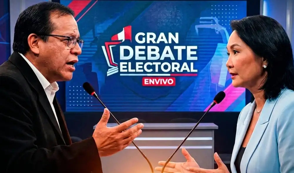 JNE presenta los temas y formato del debate técnico y presidencial entre Keiko Fujimori y Roberto Sánchez. Foto: Gemini IA JNE presenta los temas y formato del debate técnico y presidencial entre Keiko Fujimori y Roberto Sánchez. Foto: Gemini IA