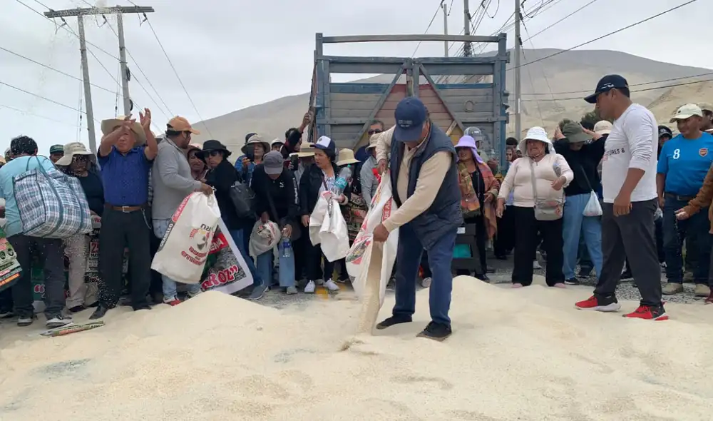 Protesta de arroceros en Arequipa