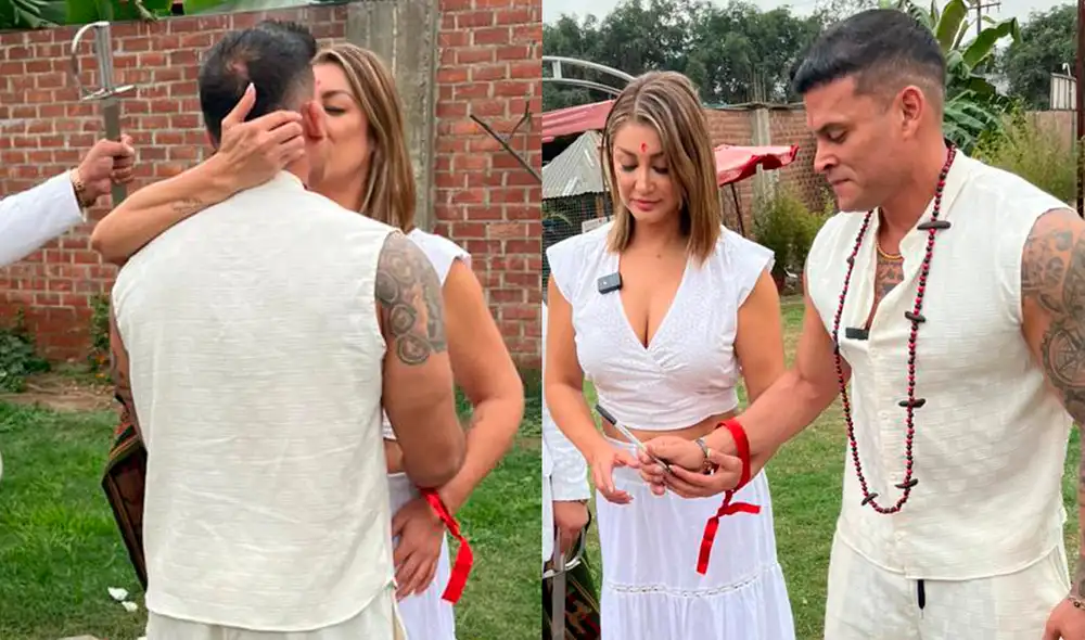 Antes de la boda, la pareja realizó una ceremonia espiritual con un chamán. Esto se hizo para alejar las malas energías tras el anuncio de su matrimonio civil. Antes de la boda, la pareja realizó una ceremonia espiritual con un chamán. Esto se hizo para alejar las malas energías tras el anuncio de su matrimonio civil.