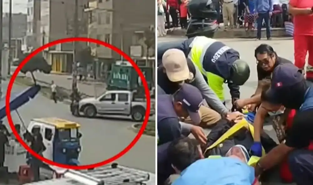 El párroco de la iglesia María Magdalena sufrió lesiones en ambas piernas y fue trasladado al Hospital de Vitarte para atención médica. Su estado se reporta estable.