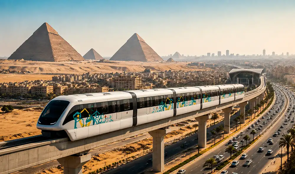 Egipto ha inaugurado el monorraíl automatizado más extenso del mundo, una megaobra que conecta El Cairo con la Nueva Capital Administrativa Egipto ha inaugurado el monorraíl automatizado más extenso del mundo, una megaobra que conecta El Cairo con la Nueva Capital Administrativa