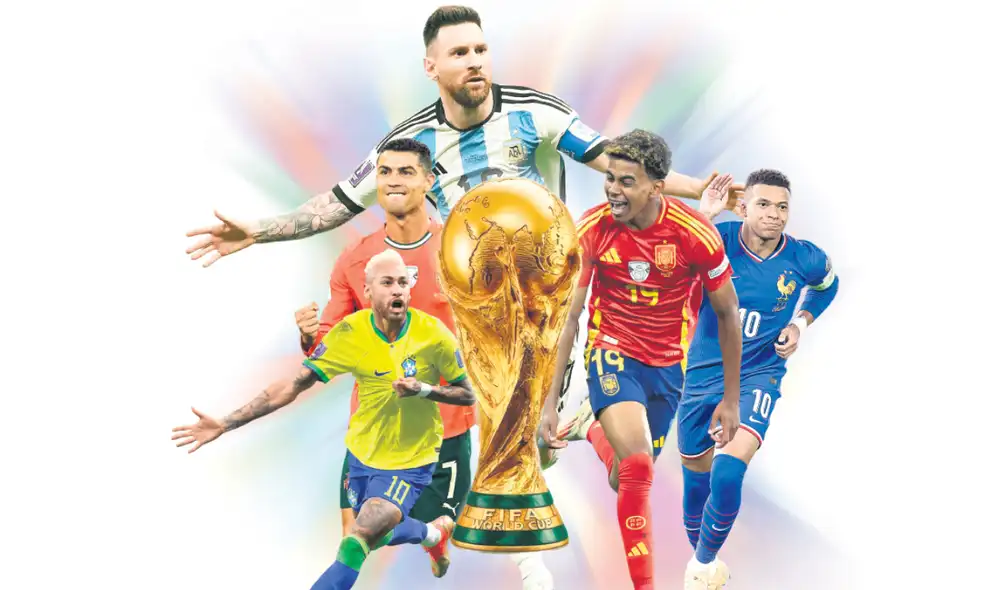 Messi, Ronaldo, Neymar, Yamal y Mbappé van por la gloria en Norteamérica 2026.