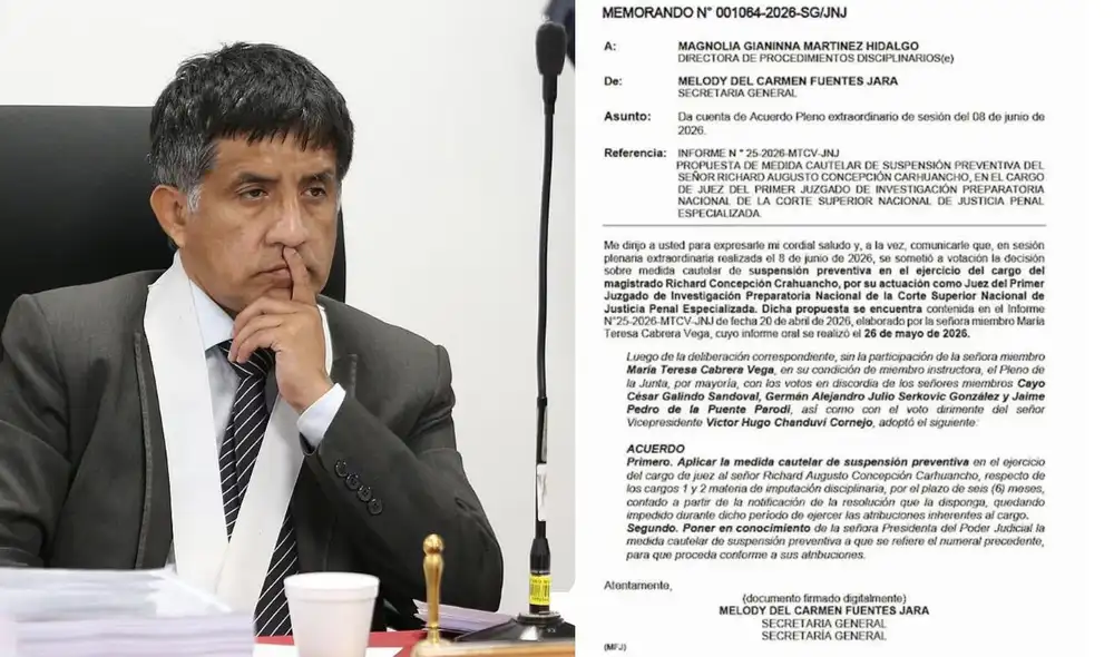 Concepción Carhuancho sería suspendido por 6 meses | Composición: LR. Concepción Carhuancho sería suspendido por 6 meses | Composición: LR.