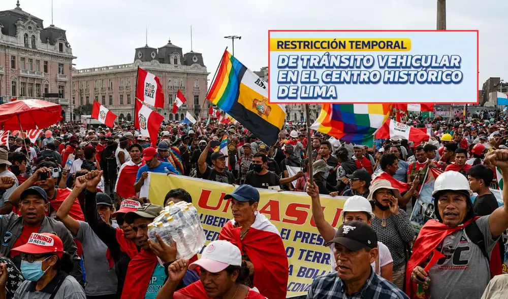 La MML anunció restricciones de tránsito en el Centro Histórico desde el 13 hasta el 15 de junio debido a movilizaciones programadas.