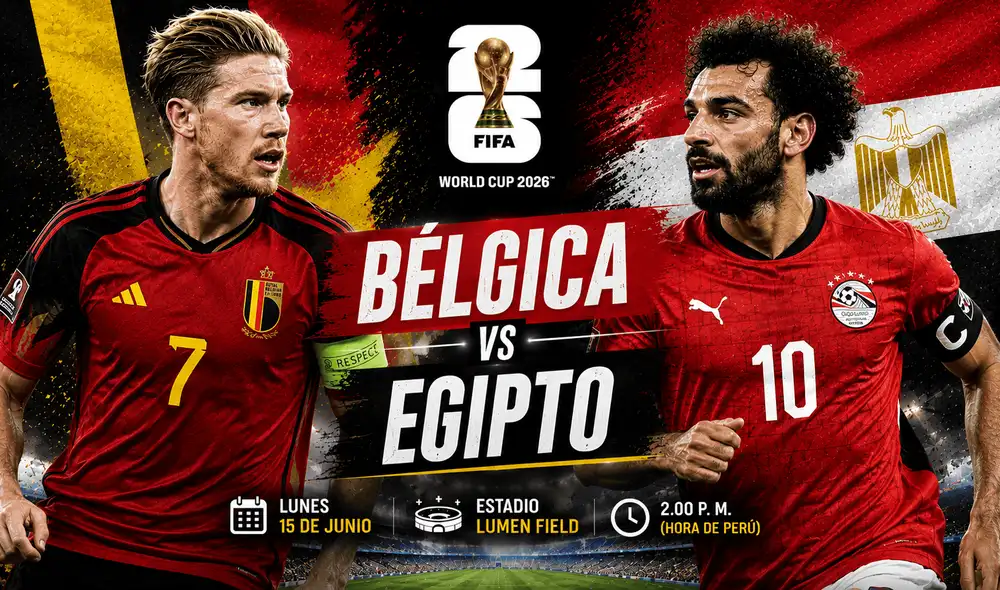 Bélgica y Egipto se enfrenta por el grupo G del Mundial 2026. Foto: Composición LR/ChatGPT