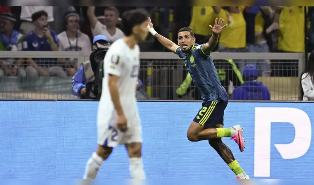 Daniel Múñoz anotó el 1-0 de Colombia ante Uzbekistán. Foto AFP