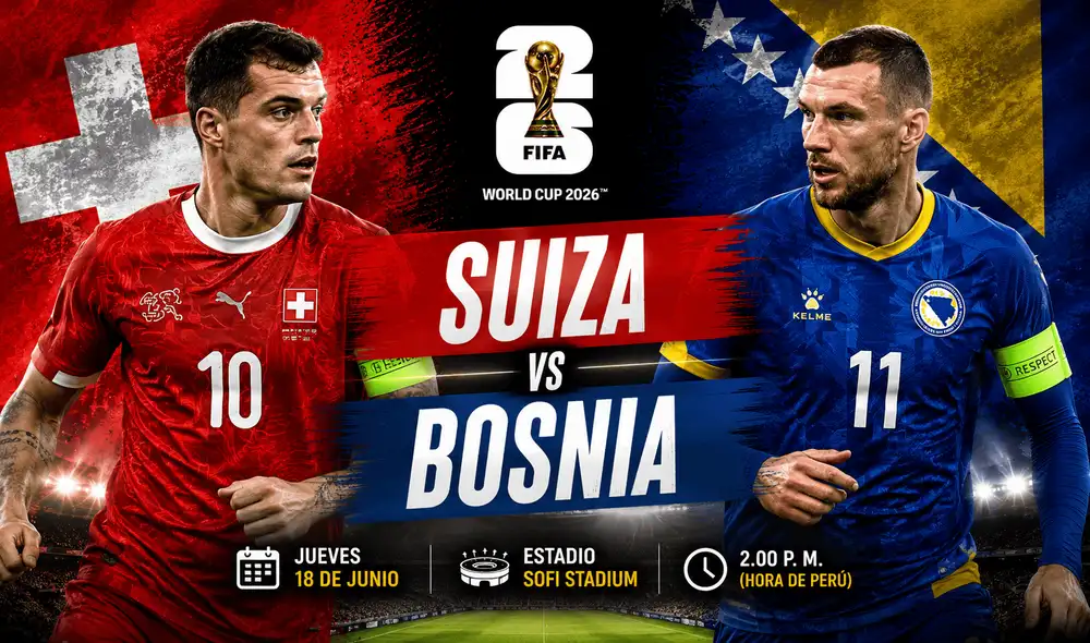 Suiza y Bosnia se enfrentarán en la fecha 2 del grupo B en el Mundial 2026. Foto: Composición LR/ChatGPT Suiza y Bosnia se enfrentarán en la fecha 2 del grupo B en el Mundial 2026. Foto: Composición LR/ChatGPT