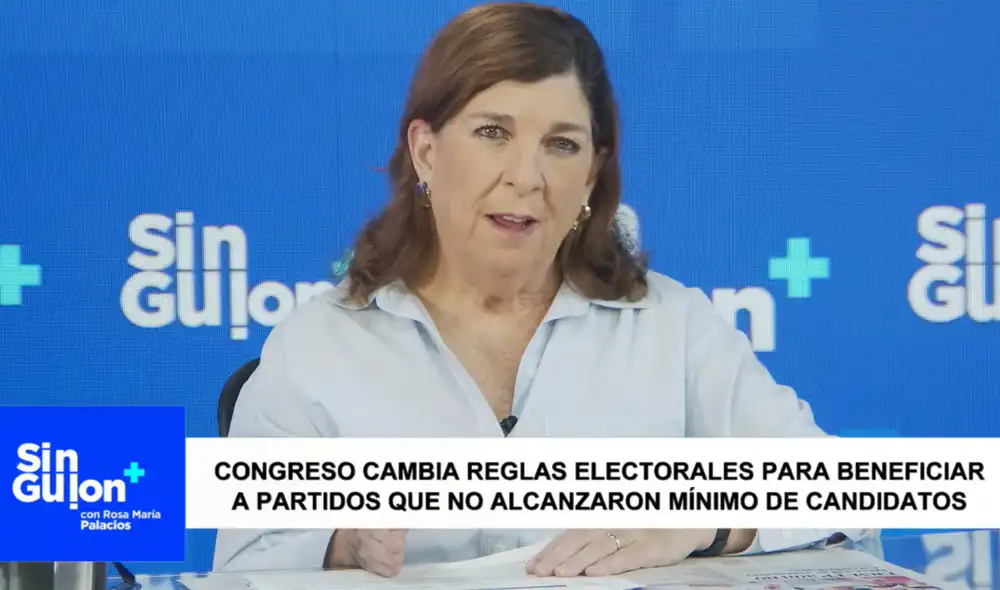 Rosa María Palacios cuestiona modificación de reglas electorales para beneficiar a partidos. Rosa María Palacios cuestiona modificación de reglas electorales para beneficiar a partidos.