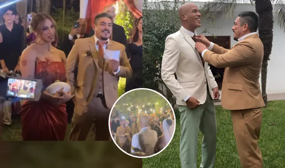 Erick Elera en la boda de Alejandro Villagómez, actor de 'Al fondo hay sitio'. Foto: composición LR/difusión/Instagram Erick Elera en la boda de Alejandro Villagómez, actor de 'Al fondo hay sitio'. Foto: composición LR/difusión/Instagram