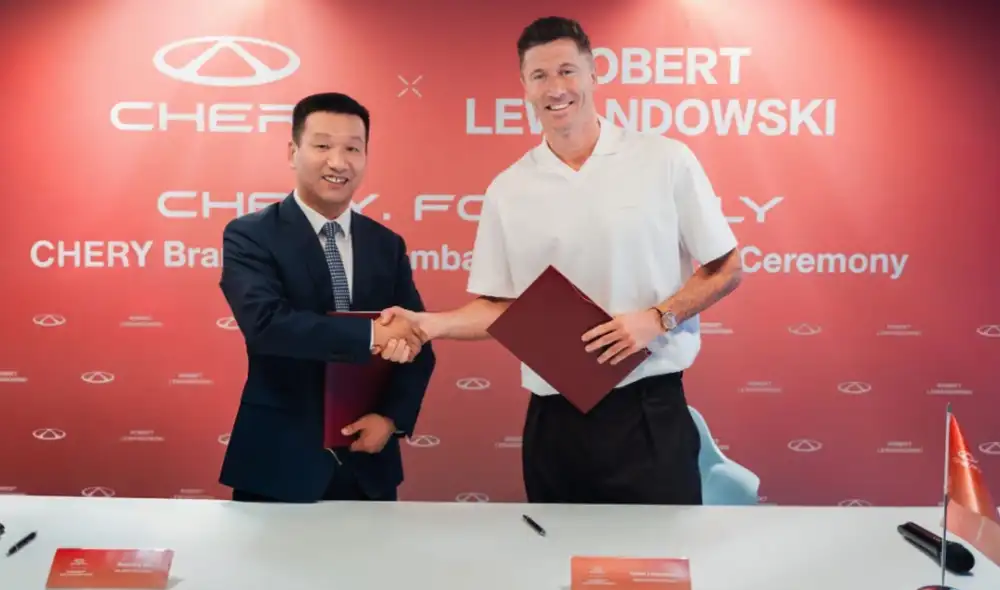 Chery presenta a Robert Lewandowski como su nuevo embajador global, reforzando su estrategia para conectar con millones. Fuente: difusión.
