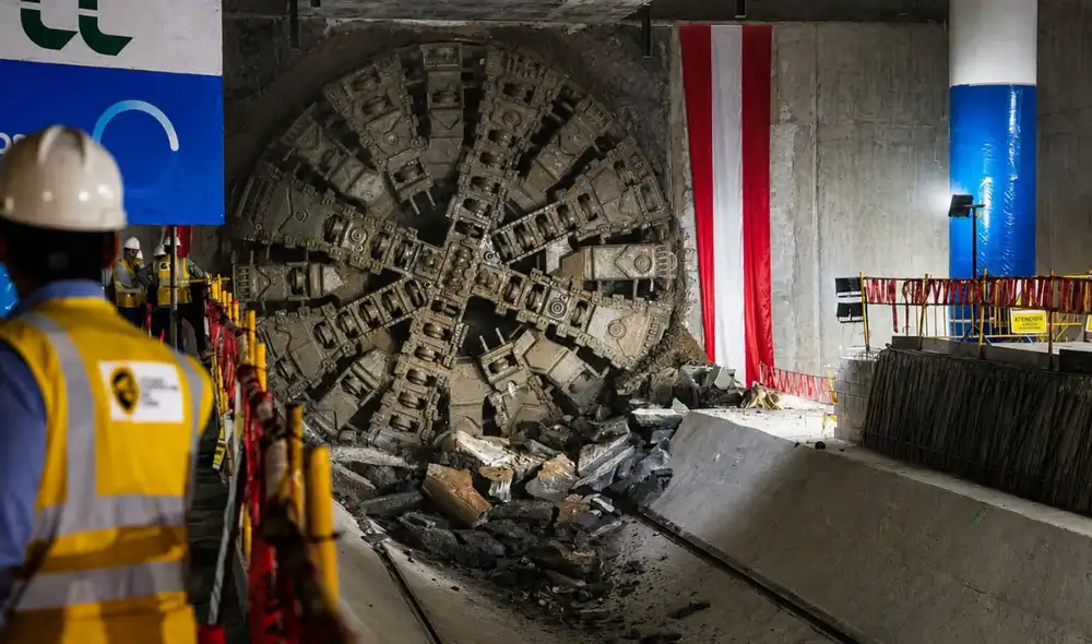 Se completó el túnel principal de la Línea 2 del Metro de Lima Se completó el túnel principal de la Línea 2 del Metro de Lima