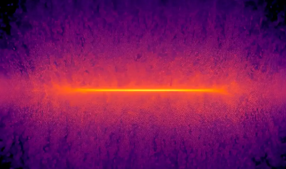 La distribución del gas tras una supernova, generadas en la simulación. Foto: RIKEN