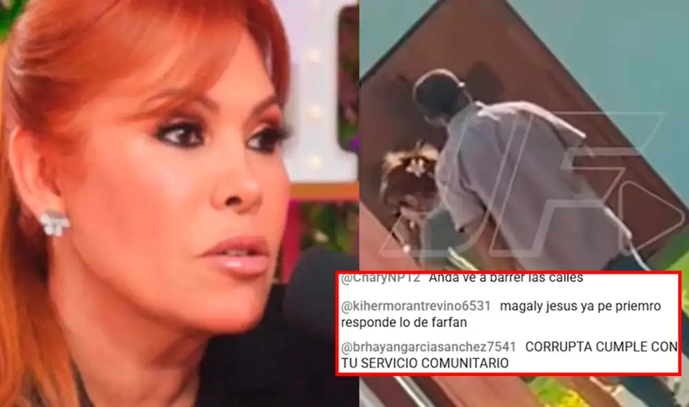 Magaly Medina fue criticada en redes sociales tras video de Jefferson Farfán. Foto: Composición LR/Captura/YouTube