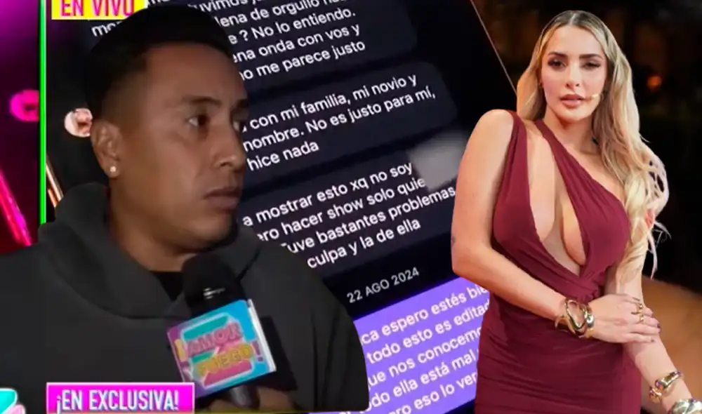 Christian Cueva mostró sus chats con Macarena Gastaldo. Foto: Composición LR/Instagram/Willax. Christian Cueva mostró sus chats con Macarena Gastaldo. Foto: Composición LR/Instagram/Willax.