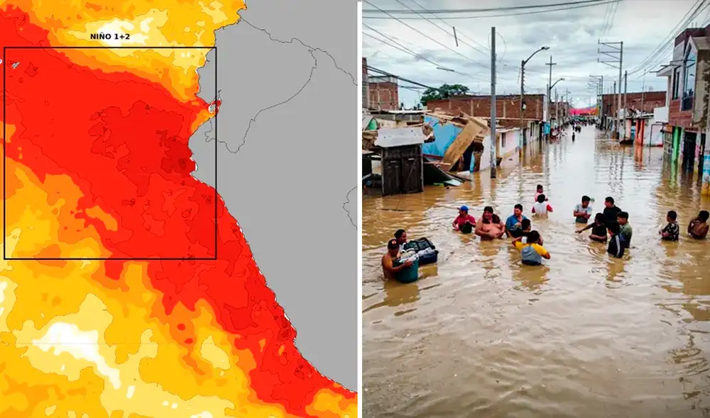 El índice Niño 1+2, alcanzó +2,7 °C, reflejando un calentamiento significativo en las aguas cercanas al litoral peruano. El índice Niño 1+2, alcanzó +2,7 °C, reflejando un calentamiento significativo en las aguas cercanas al litoral peruano.