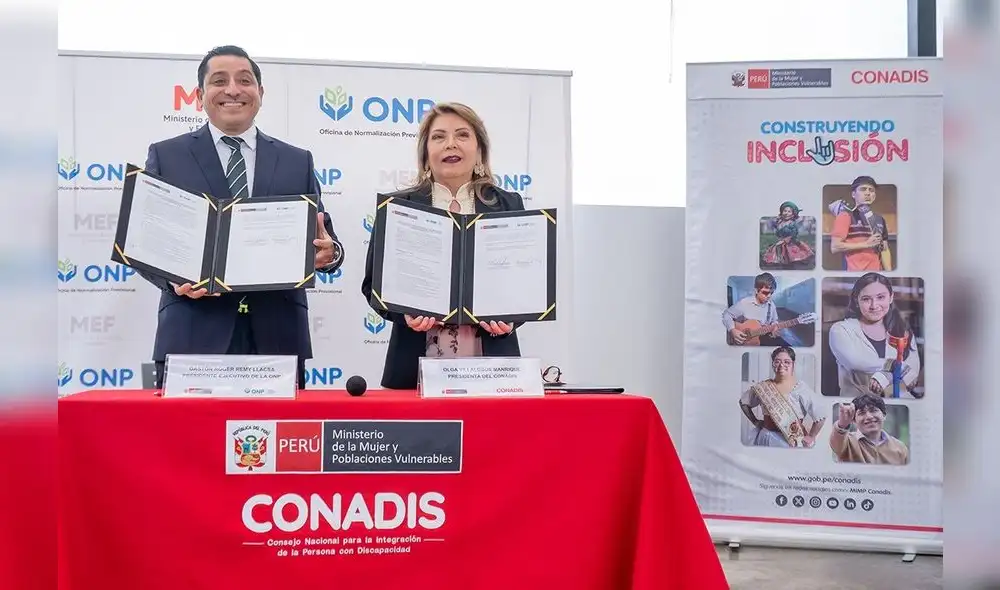 Construyendo inclusión. importante convenio de la ONP y Conadis.
