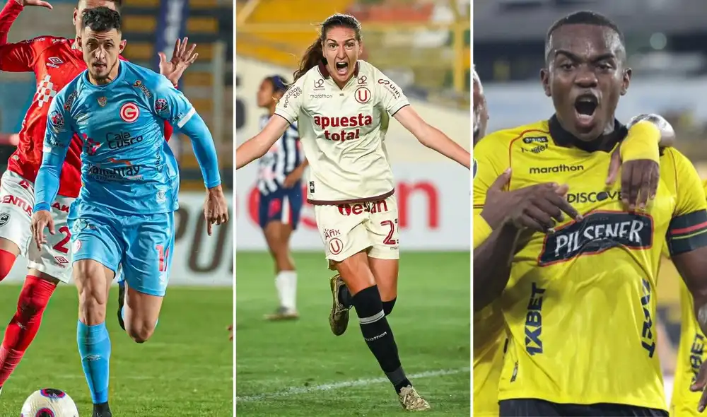 Deportivo Garcilaso, Universitario Femenino y Barcelona SC juegan hoy sus respectivos partidos. Foto: Liga 1/Liga Femenina/Liga Pro/composición LR