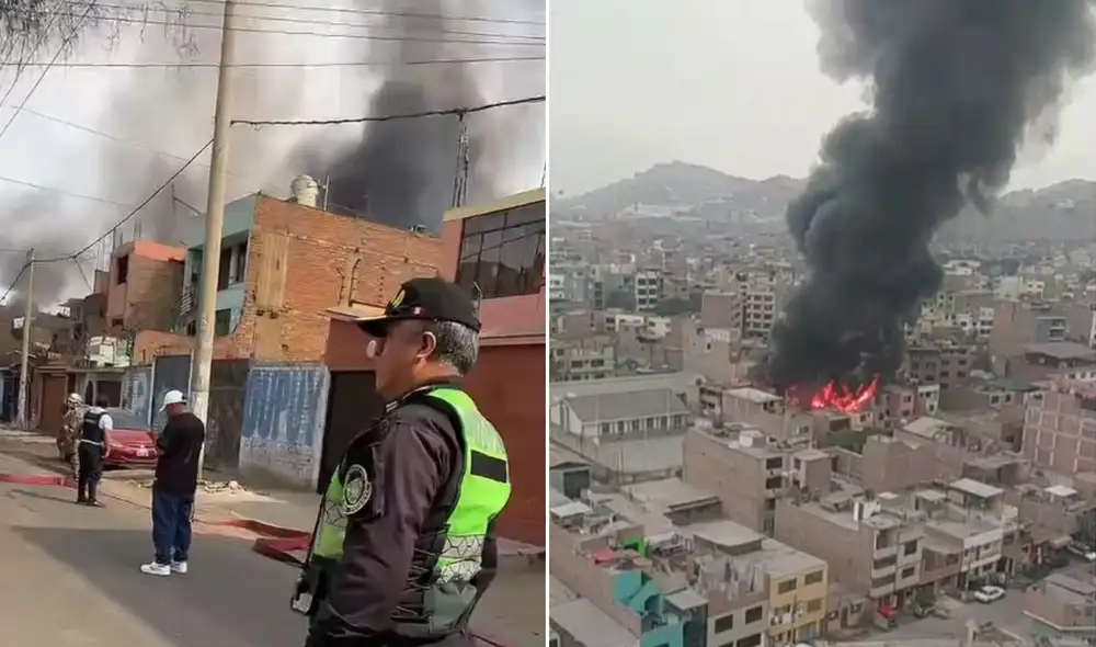 Incendio de gran magnitud en almacén de productos químicos en Ate Incendio de gran magnitud en almacén de productos químicos en Ate