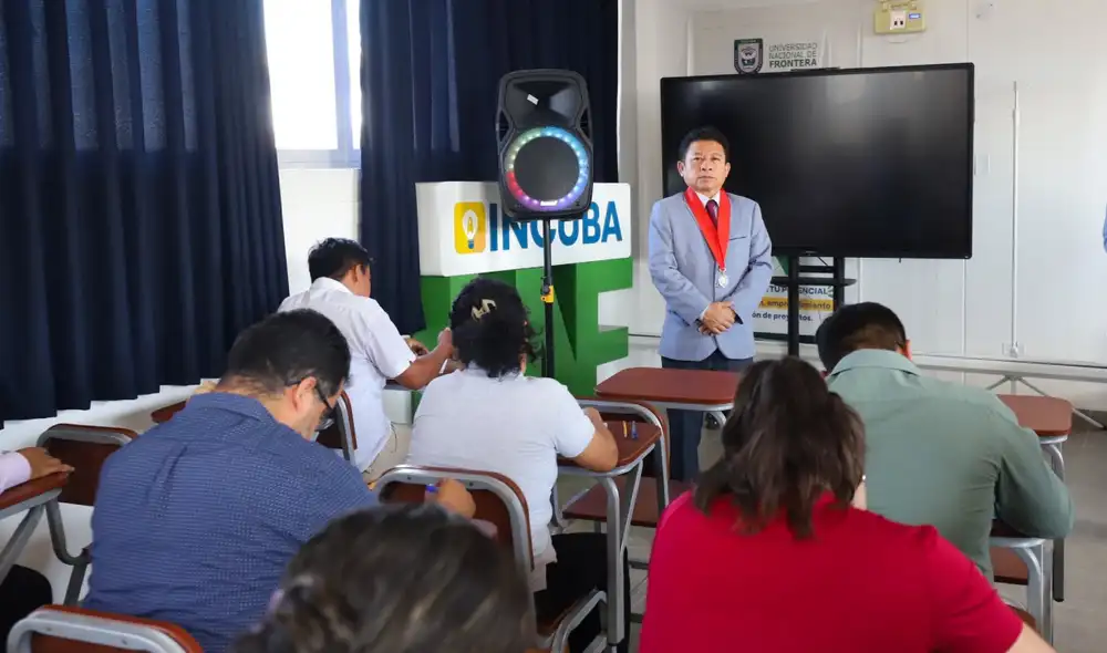El comité de selección, liderado por el ingeniero Sebastián Elera, desarrolló los exámenes de forma transparente antes de la prueba. Foto: difusión.