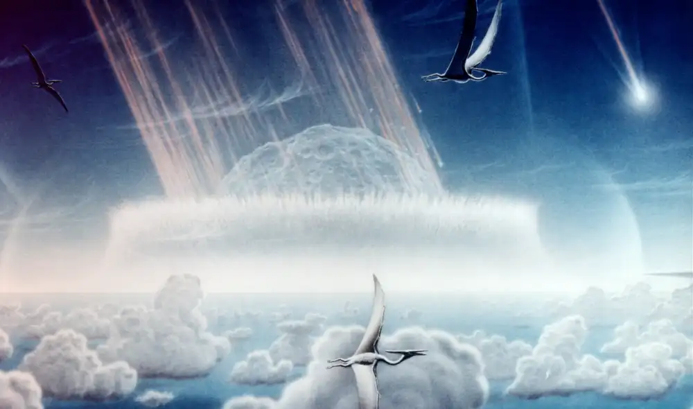 Representación de un asteroide impactando contra los mares tropicales de la península de Yucatán. Foto: NASA Representación de un asteroide impactando contra los mares tropicales de la península de Yucatán. Foto: NASA