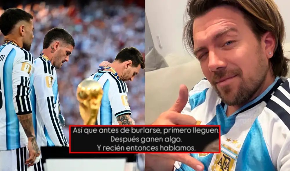 Julián Zucchi 'sacó pecho' por su selección pese a perder la final del mundial con España. Foto: Composición LR/Captura/Instagram Julián Zucchi 'sacó pecho' por su selección pese a perder la final del mundial con España. Foto: Composición LR/Captura/Instagram