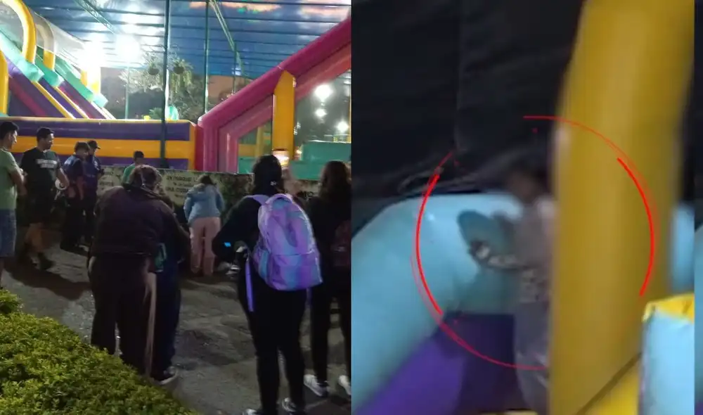 Una niña de siete años se recupera en la UCI del INSN tras sufrir un grave accidente en un juego inflable en Lima. Cayó desde tres metros de altura al pavimento. Una niña de siete años se recupera en la UCI del INSN tras sufrir un grave accidente en un juego inflable en Lima. Cayó desde tres metros de altura al pavimento.