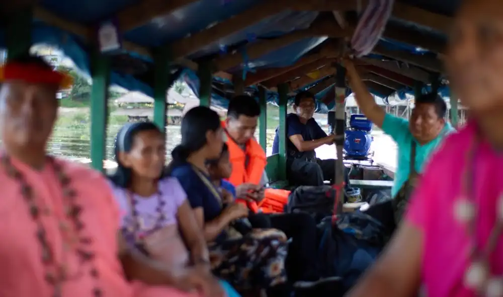 Indígenas del pueblo Secoya navegaron por dos días para llegar al TC en Iquitos. Indígenas del pueblo Secoya navegaron por dos días para llegar al TC en Iquitos.