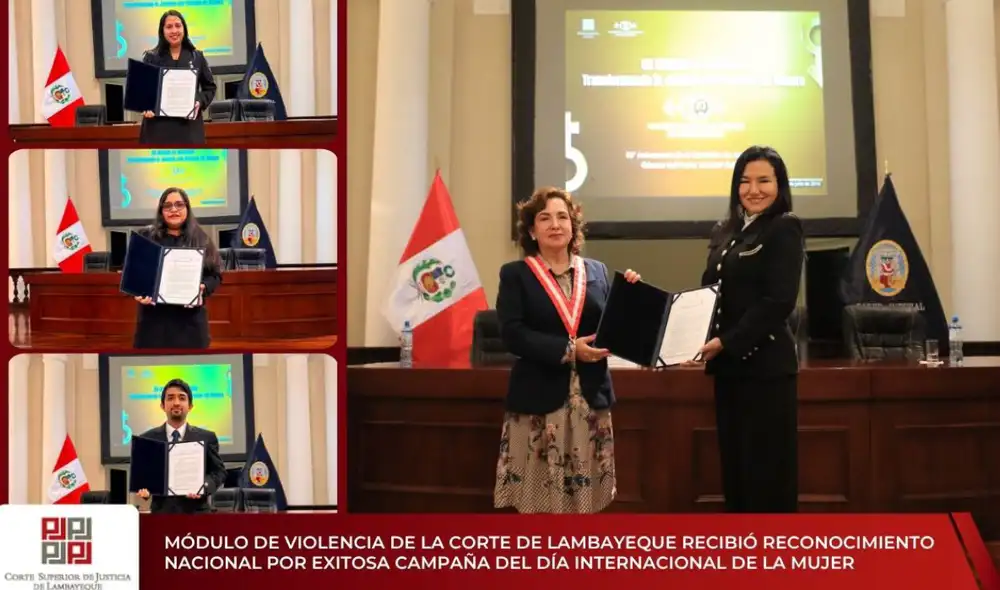 La distinción fue entregada en una ceremonia en Lima, conmemorando el X Aniversario de la Comisión de Justicia de Género del Poder Judicial. Foto: difusión. La distinción fue entregada en una ceremonia en Lima, conmemorando el X Aniversario de la Comisión de Justicia de Género del Poder Judicial. Foto: difusión.