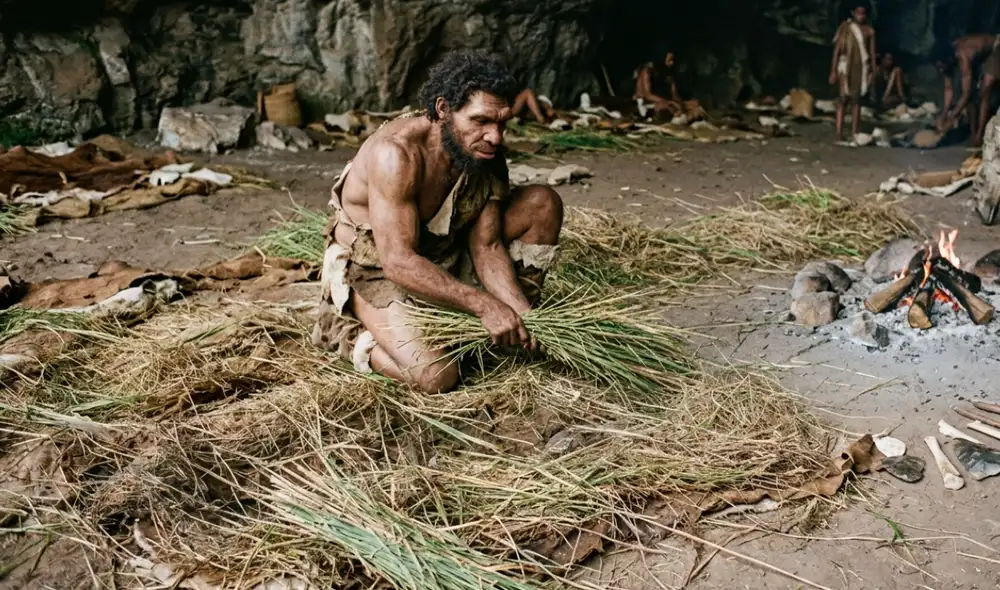 Un estudio revela que los humanos de la Edad de Piedra ya construían camas. Foto: Gemini IA