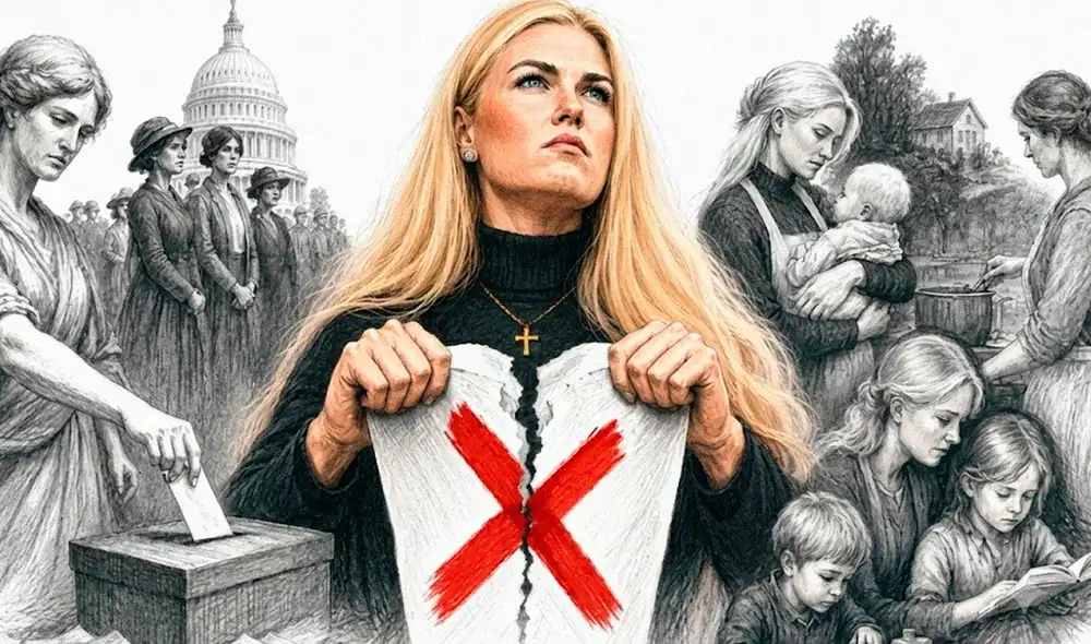 A pesar de ser una minoría, la influencia digital del movimiento tradwife se traduce en un impacto político significativo. Ilustración: Soraya k., con asistencia de IA / lA REPÚBLICA