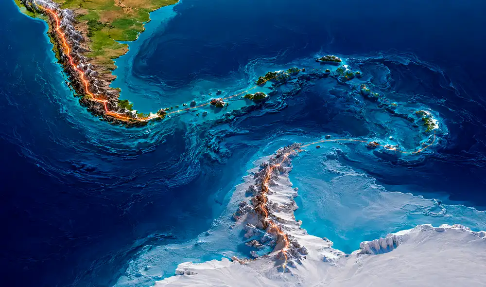 Investigaciones destacan que la conexión entre ambos continentes comenzó hace 80 millones de años, alterando la dinámica de la Corriente Circumpolar Antártica, clave para el clima global.