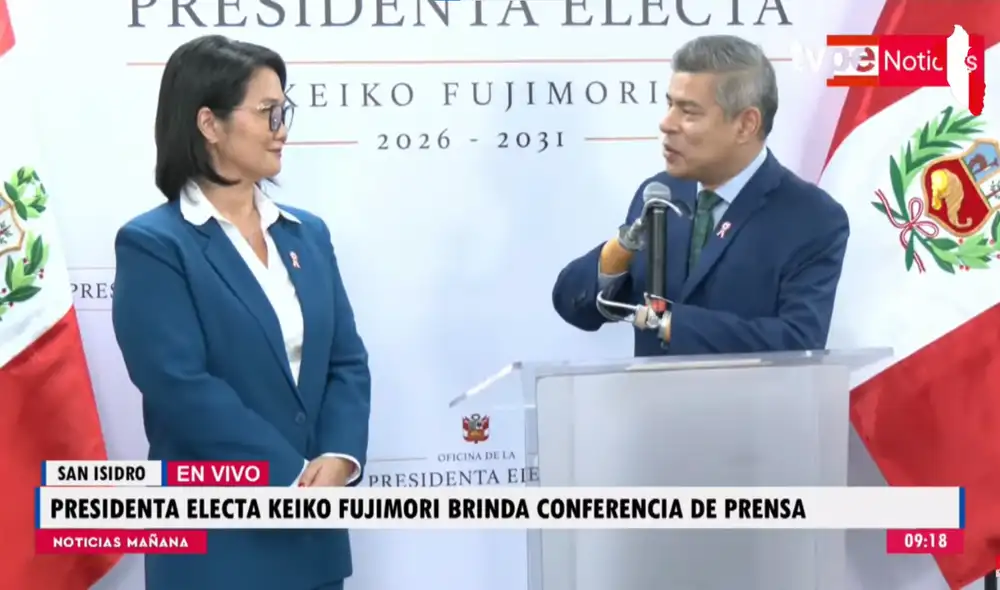 Keiko Fujimori anuncia a Luis Galarreta como presidente del Consejo de Ministros. Foto: captura de pantalla