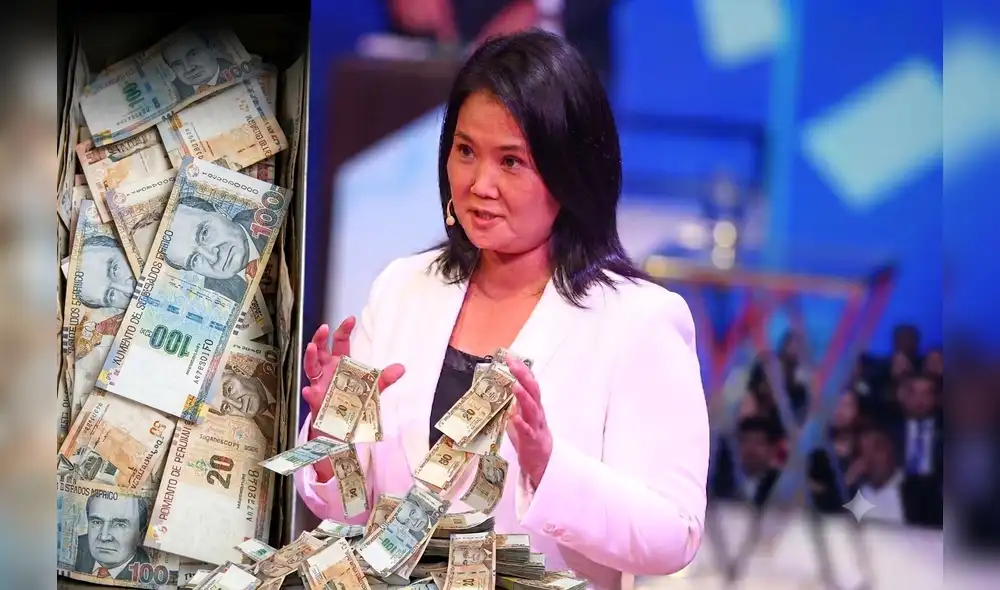 Keiko Fujimori señaló que aumentará la Remunaración Mínima Vital | Composición: Gemini Google / IA