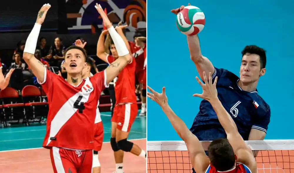 Perú y Chile se enfrentan por la Copa Sudamericana de Vóley Masculino 2026. Foto: FPV/Fevochi/composición LR