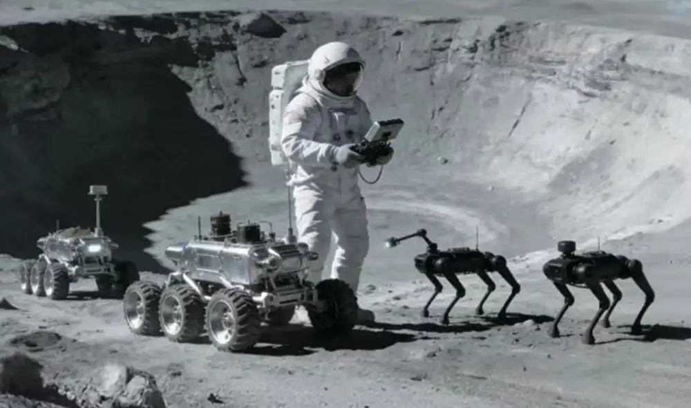 La estación de investigación lunar de China podría estar custodiada por robots vigilantes. Foto: CCTV La estación de investigación lunar de China podría estar custodiada por robots vigilantes. Foto: CCTV