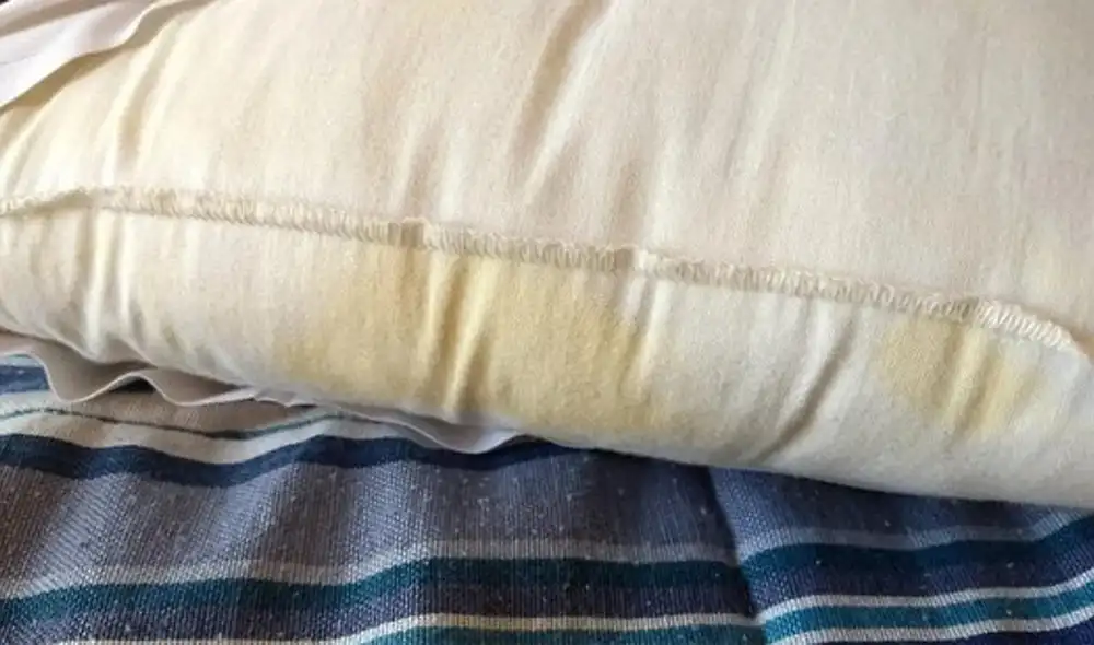 Las manchas amarillas en almohadas blancas son comunes y se originan por el sudor y otros residuos.