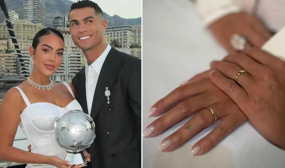 Cristiano Ronaldo y Georgina Rodríguez encienden rumores de una posible boda. Foto: composición LR/ELLE/Instagram/giorginagio