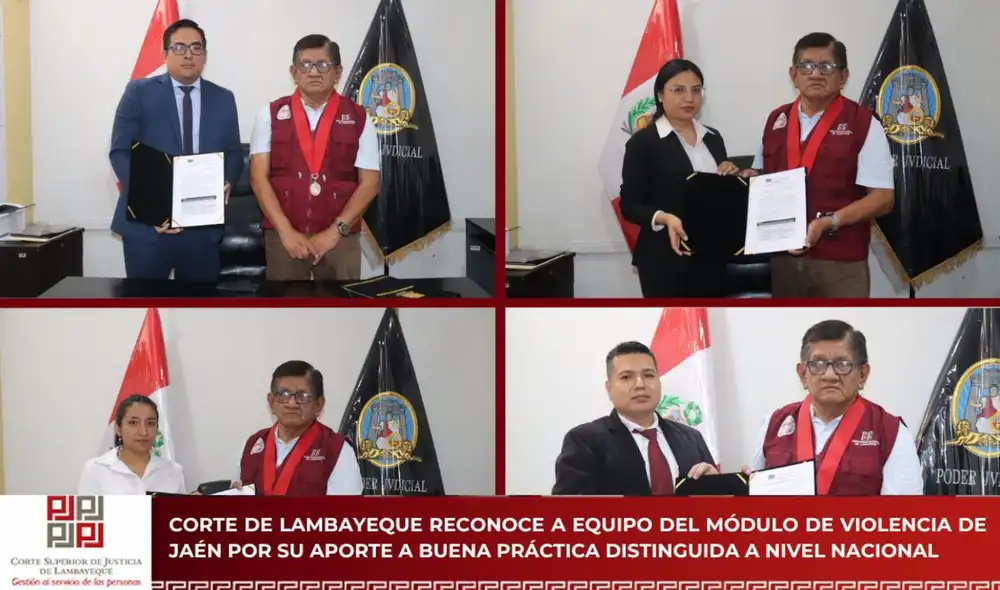 Este reconocimiento destaca el trabajo multidisciplinario, liderado por el juez Elmer Alonso Torres. Foto: difusión. Este reconocimiento destaca el trabajo multidisciplinario, liderado por el juez Elmer Alonso Torres. Foto: difusión.
