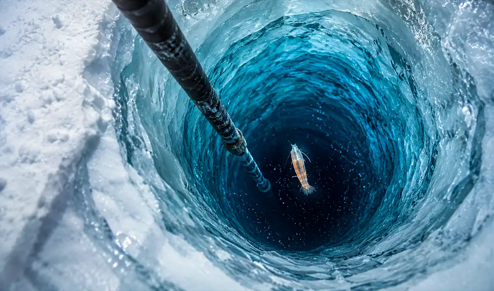 Científicos perforaron 183 metros de hielo en la Antártida y descubrieron un ecosistema submarino en la plataforma de Ross, revelando vida compleja en entornos inhóspitos.