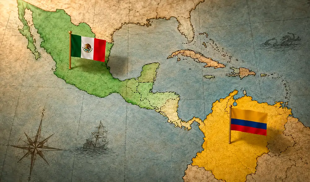 La cartografía de México y Colombia ha cambiado drásticamente desde sus independencias. Ambos países lideraron proyectos políticos que los unieron brevemente en 1822, después de sus respectivas emancipaciones. La cartografía de México y Colombia ha cambiado drásticamente desde sus independencias. Ambos países lideraron proyectos políticos que los unieron brevemente en 1822, después de sus respectivas emancipaciones.