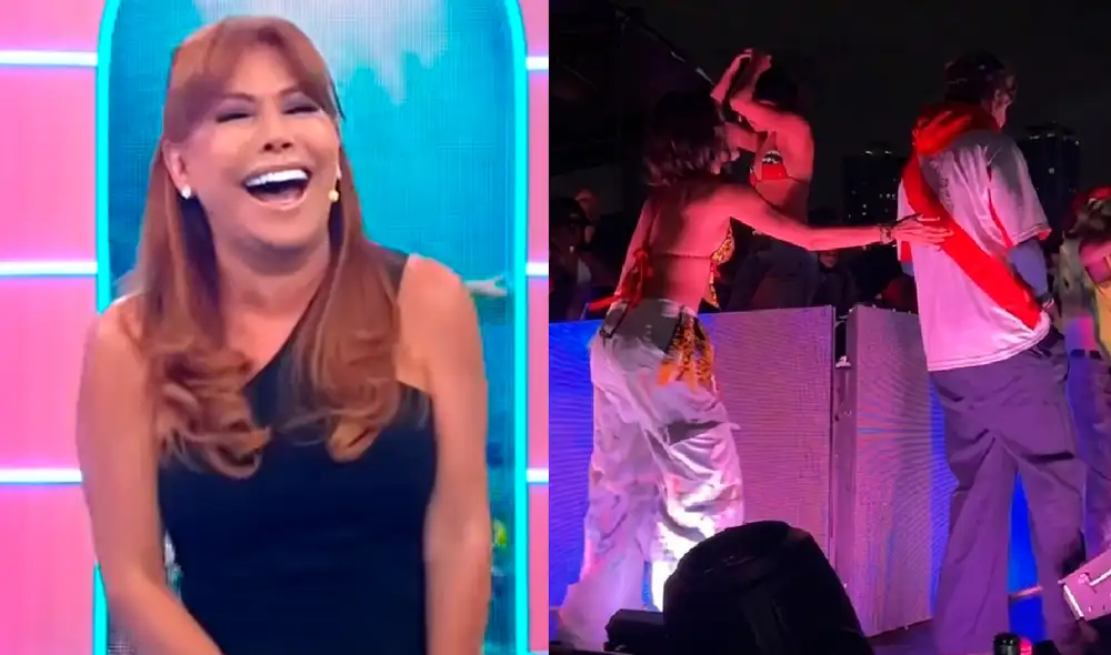 Korina Rivadeneira fue ignorada por Beto Montenegro durante el concierto de Rawayana en Costa 21, lo que generó la burla de Magaly Medina. Foto: captura/ATV Korina Rivadeneira fue ignorada por Beto Montenegro durante el concierto de Rawayana en Costa 21, lo que generó la burla de Magaly Medina. Foto: captura/ATV