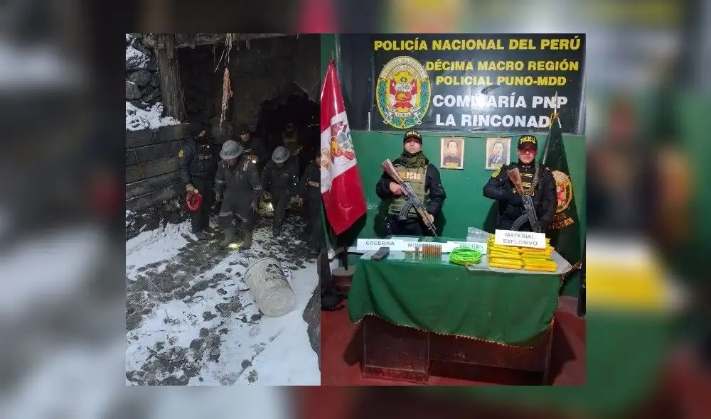 Operación policial permitió rescatar a 12 mineros e incautar explosivos. Operación policial permitió rescatar a 12 mineros e incautar explosivos.