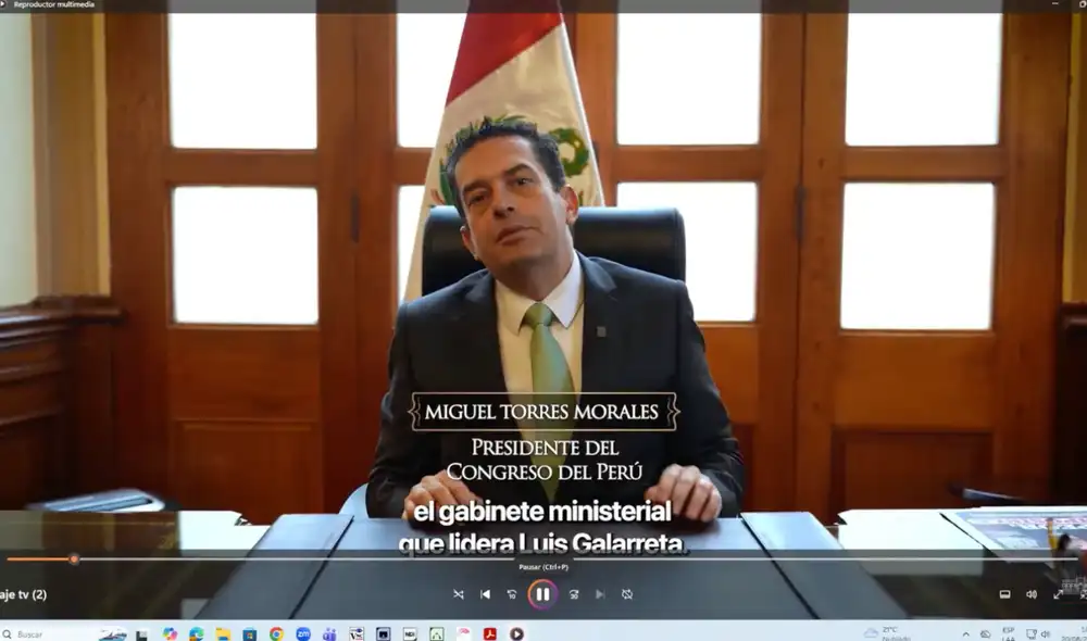Canal del Congreso cortó la transmisión de la Cámara de Diputados para poner mensaje del senador fujimorista. Foto: captura de pantalla