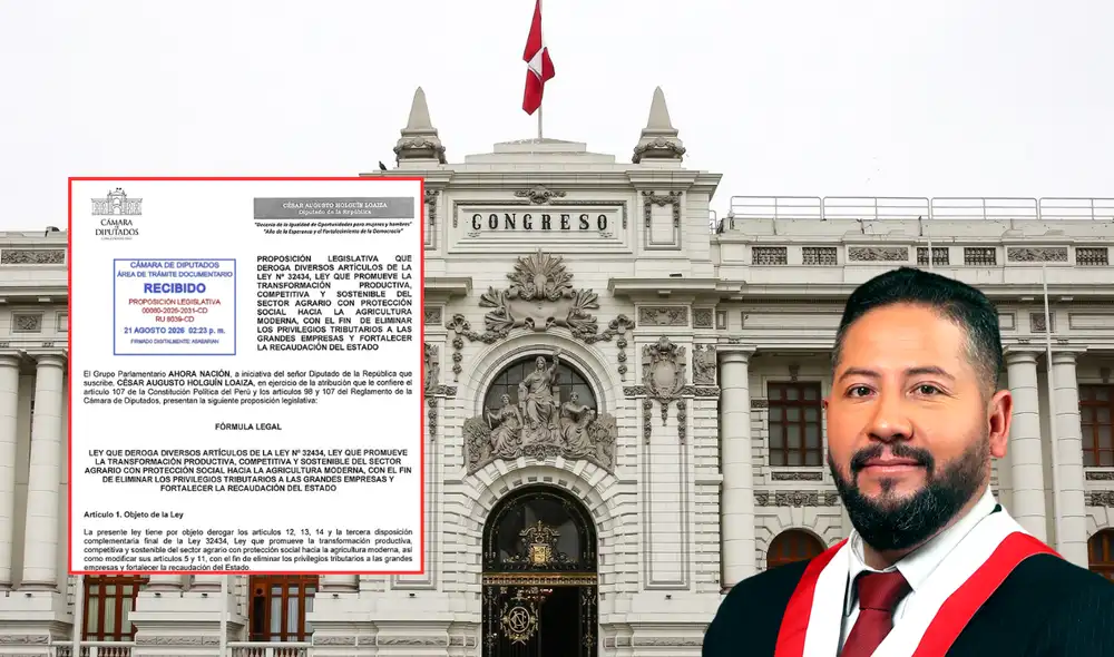 César Holguín, diputado de Ahora Nación, presentó un proyecto de ley para derogar la Ley Chlimper 2.0