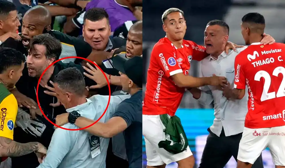 Horacio Melgarejo vivió un tenso momento tras el final del encuentro entre Botafogo y Cienciano. Foto: Composición LR/Captura/'X'