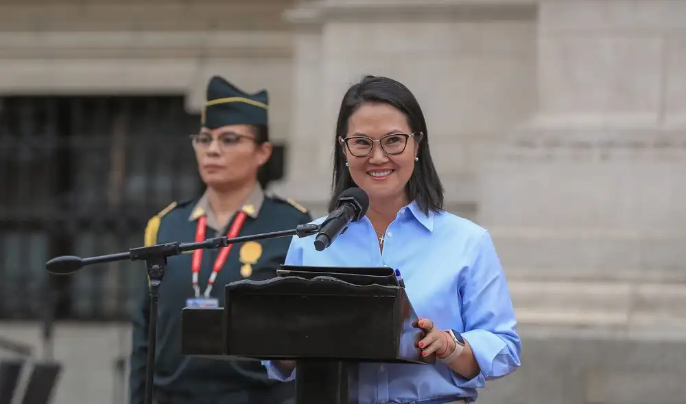 Keiko Fujimori dio un discurso durante evento por el adulto mayor | Foto: presidencia del Perú. Keiko Fujimori dio un discurso durante evento por el adulto mayor | Foto: presidencia del Perú.