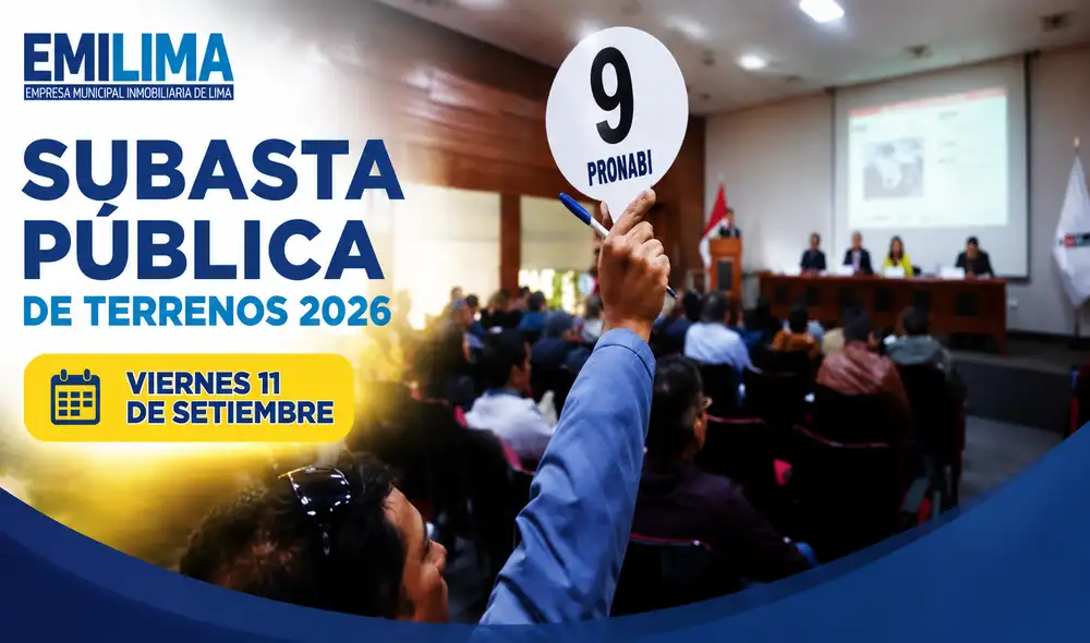 Los interesados en participar tienen hasta el 10 de septiembre de 2026 para inscribirse. Las bases costarán S/50, disponibles en forma presencial y virtual a través de EMILIMA. Los interesados en participar tienen hasta el 10 de septiembre de 2026 para inscribirse. Las bases costarán S/50, disponibles en forma presencial y virtual a través de EMILIMA.