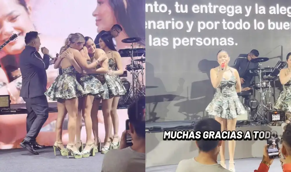 Briela Cirilo se va de Corazón Serrano y se despidió en la última presentación del grupo de cumbia. Foto: Composición LR/Captura/TikTok Briela Cirilo se va de Corazón Serrano y se despidió en la última presentación del grupo de cumbia. Foto: Composición LR/Captura/TikTok