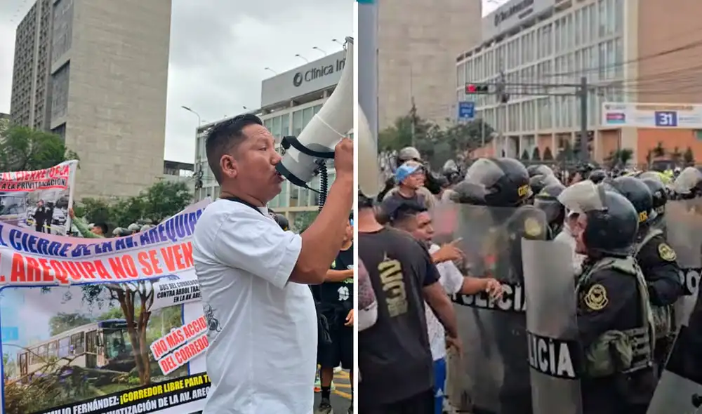 Colectiveros protestaron contra las nuevas medidas implementadas por la ATU en la avenida Arequipa Colectiveros protestaron contra las nuevas medidas implementadas por la ATU en la avenida Arequipa